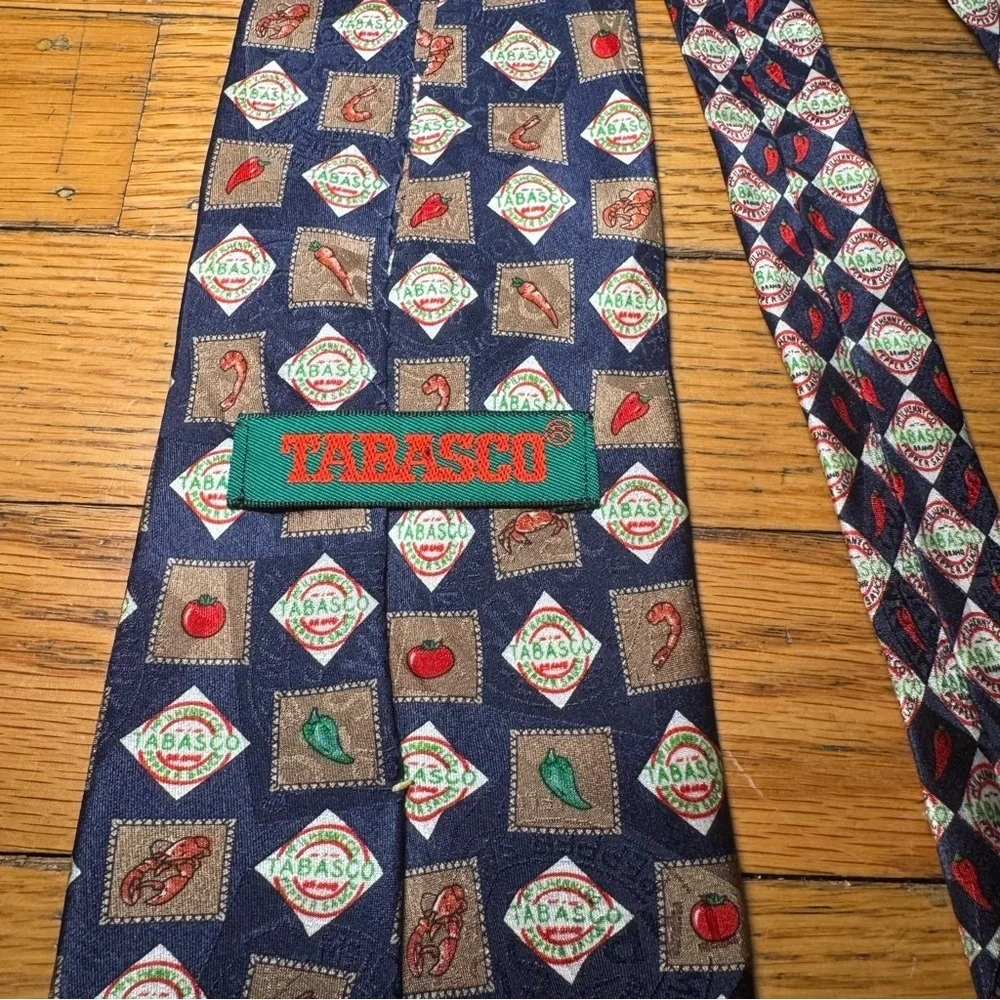 Tabasco Vintage Tie - Black, Red, Green novelty, retro, vintage